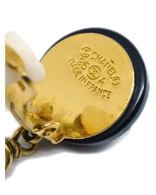 CHANEL ビンテージ 1995年製 CCロゴ パール クリップオン イヤリング - ブラック - サムネイル3