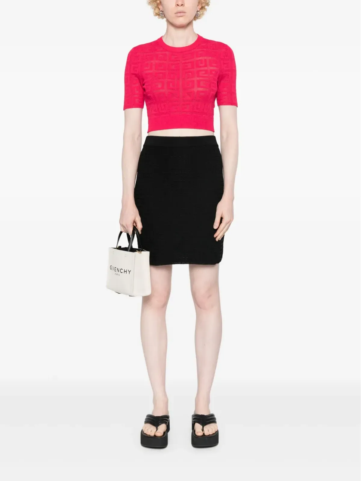 Givenchy 4Gジャカード織スカート ブラック - 画像2