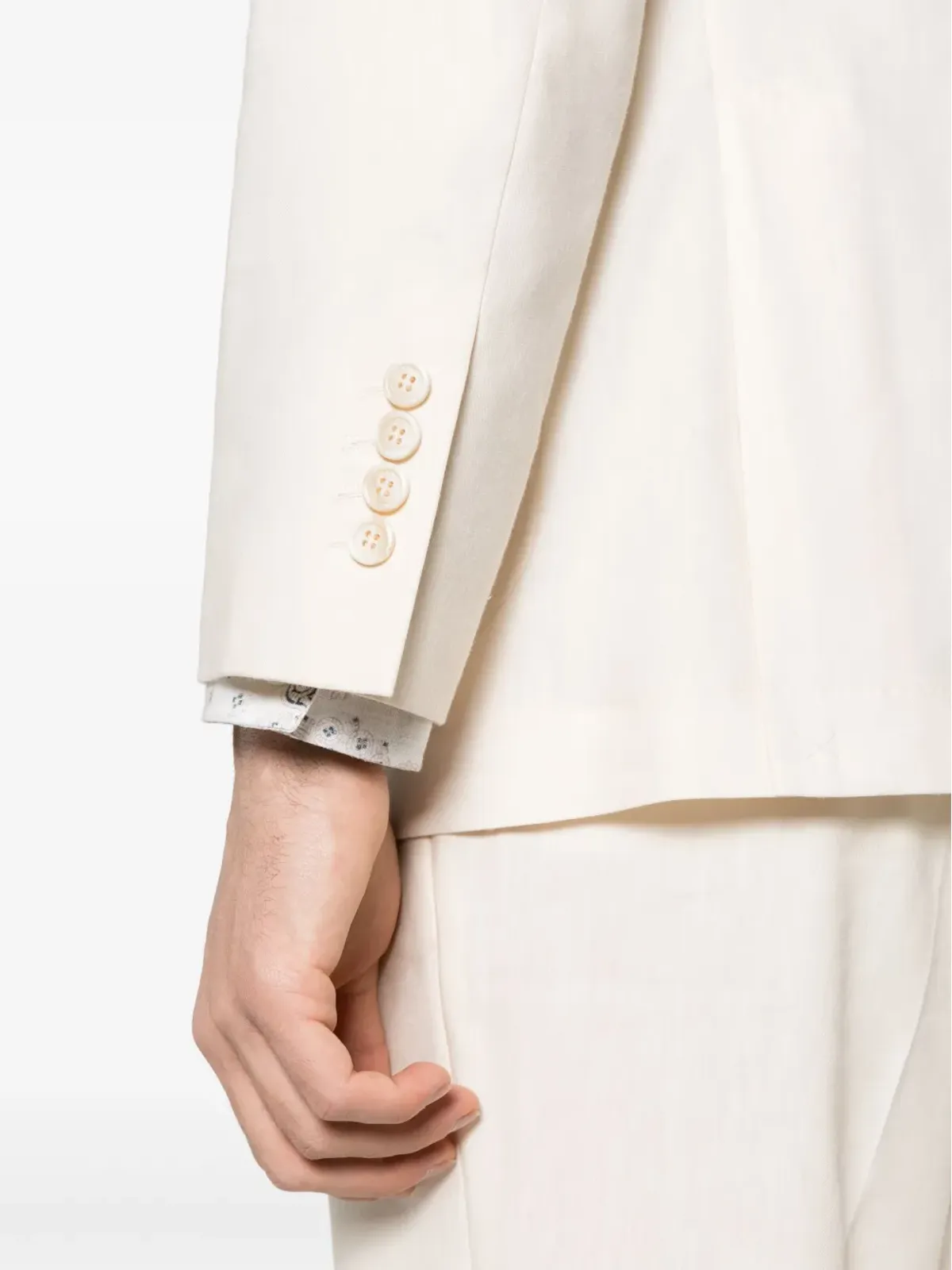 Brunello Cucinelli ダブルブレスト リネン混紡スーツ ネュートラルカラー - 画像5