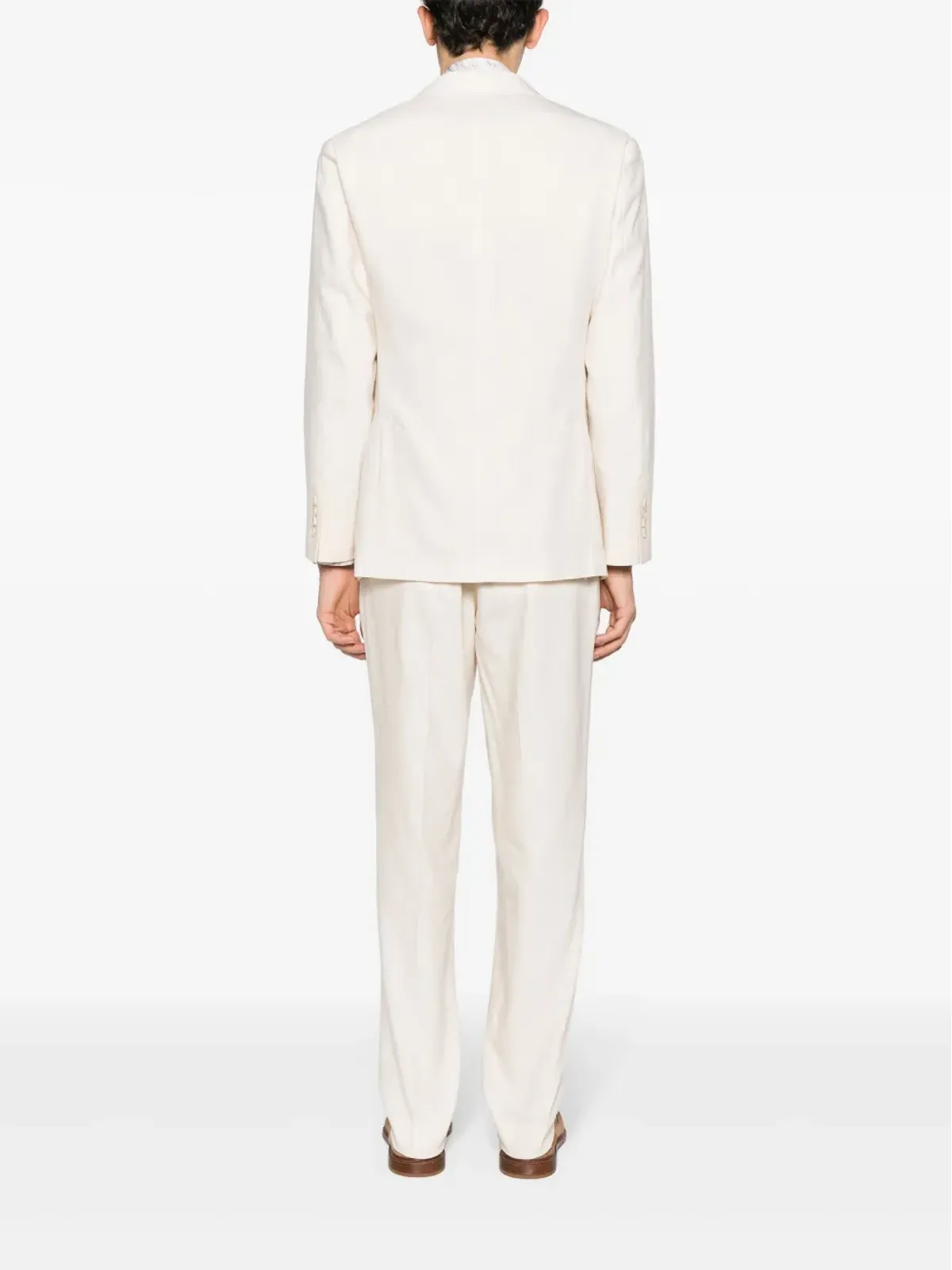 Brunello Cucinelli ダブルブレスト リネン混紡スーツ ネュートラルカラー - 画像4