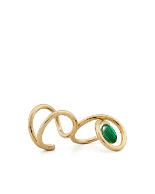 DESTREE Louise Double inset-gemstone ring - Green - サムネイル1