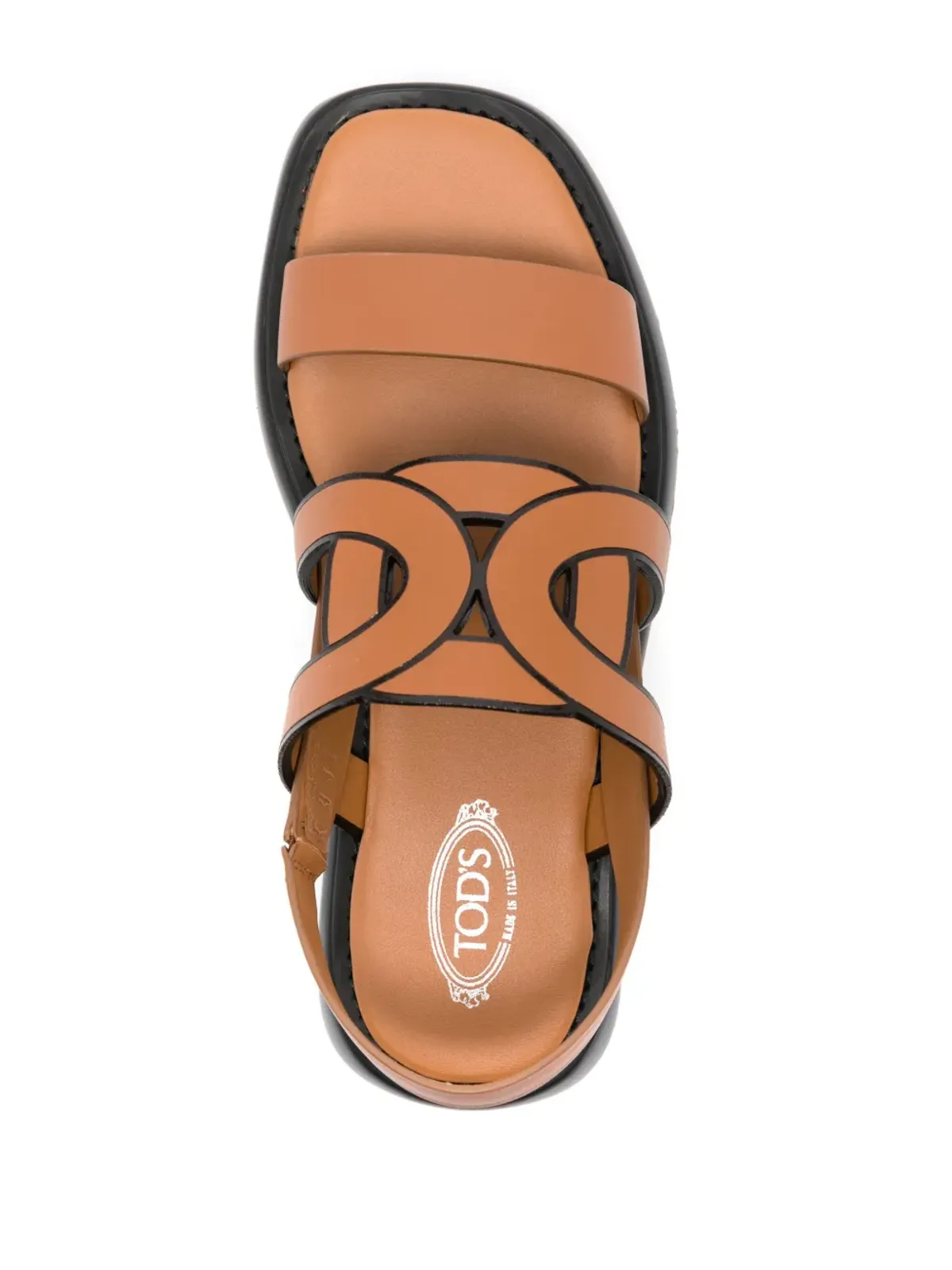 Tod's カットアウトチェーンレザーサンダル - ブラウン - 画像4