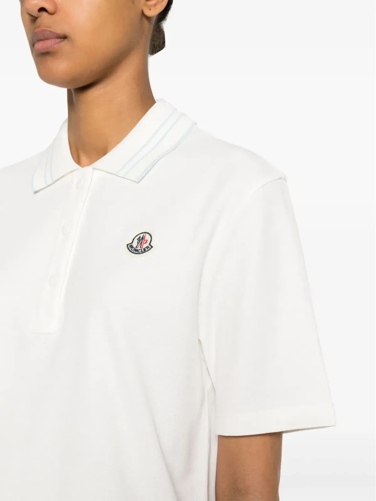 Moncler アップリケロゴ コットン ポロシャツ - ニュートラルカラー - 画像5