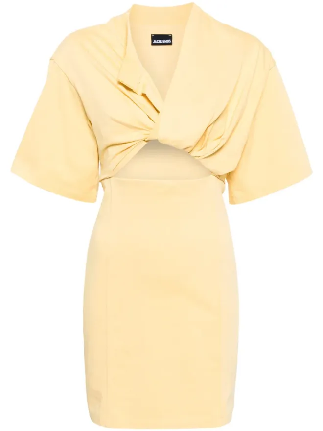 JACQUEMUS Jacquemus La Robe T-Shirt カットアウトTシャツドレス - イエローの商品画像