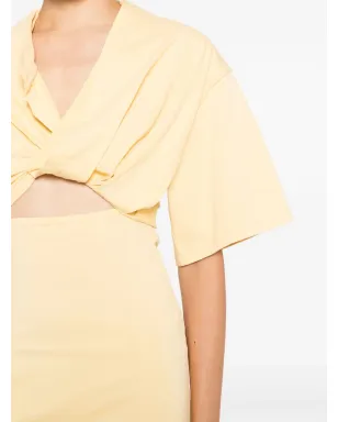Jacquemus La Robe T-Shirt カットアウトTシャツドレス - イエロー - サムネイル5