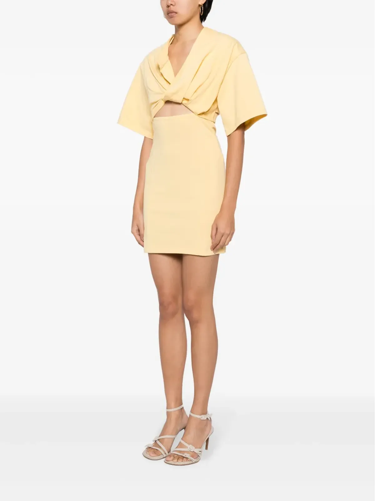 Jacquemus La Robe T-Shirt カットアウトTシャツドレス - イエロー - 画像3