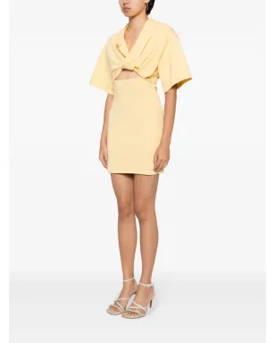 Jacquemus La Robe T-Shirt カットアウトTシャツドレス - イエロー - サムネイル3