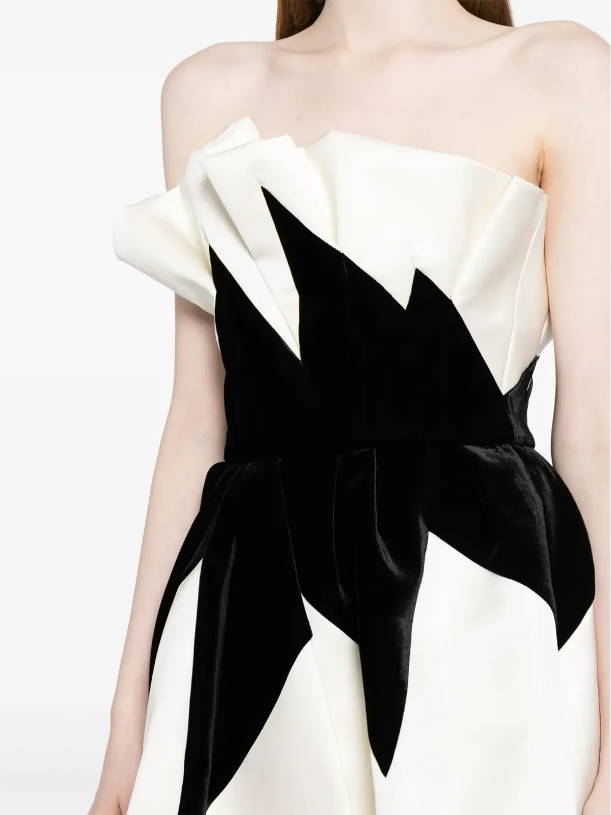 Zuhair Murad ストラップレス フレア ミニドレス ブラック - 画像5