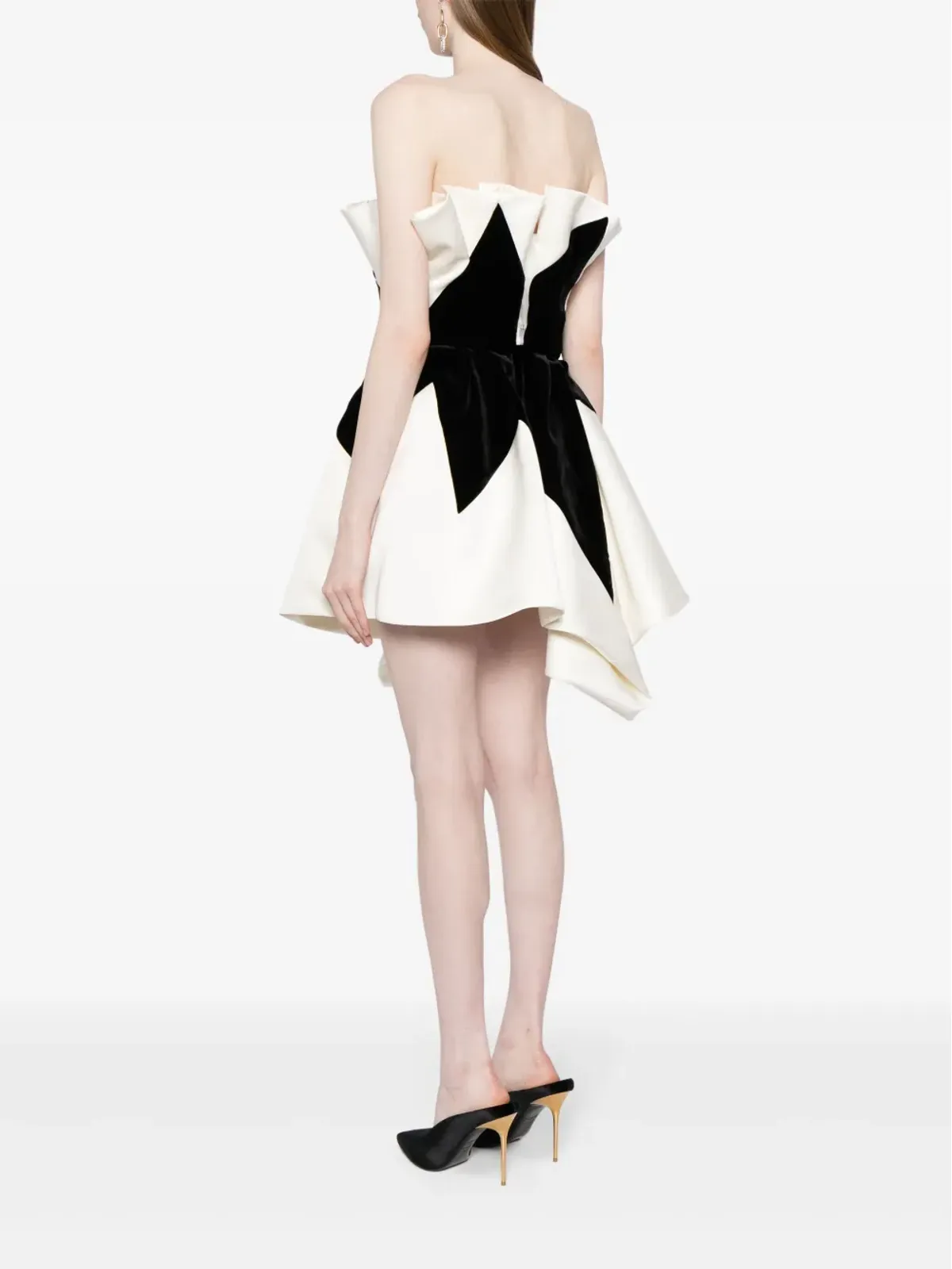 Zuhair Murad ストラップレス フレア ミニドレス ブラック - 画像4