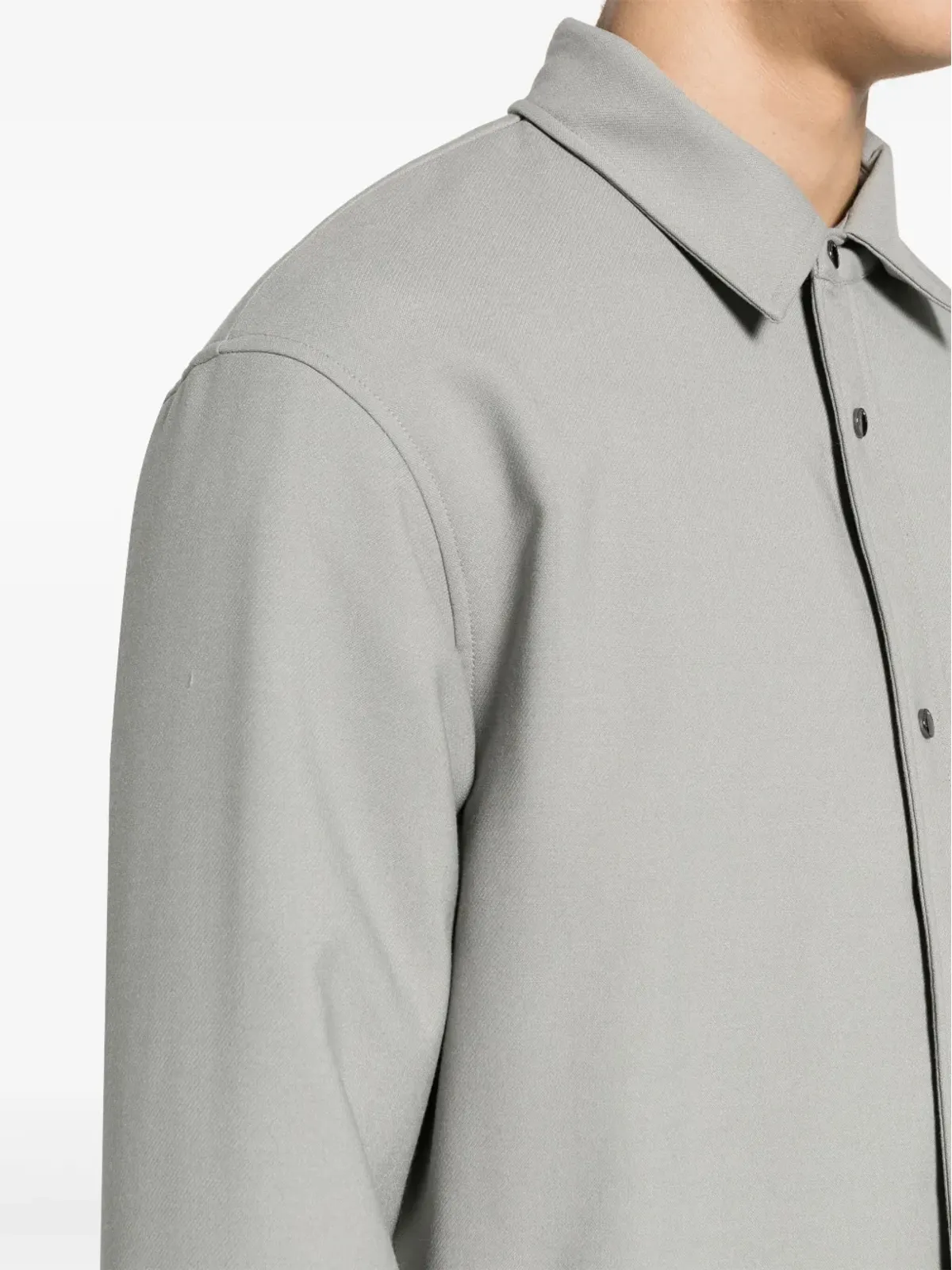 Emporio Armani パディド入りシャツジャケット グレー - 画像5