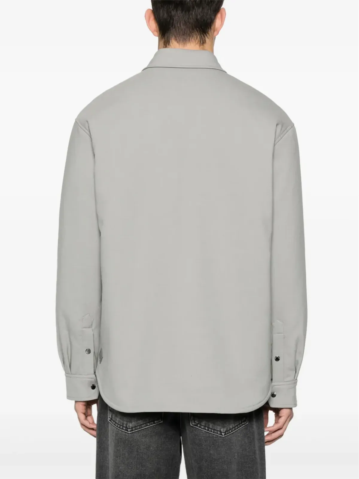 Emporio Armani パディド入りシャツジャケット グレー - 画像4