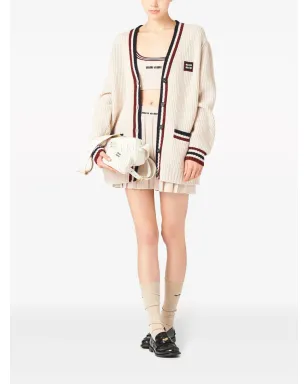 Miu Miu ストライプディテール Vネック カーディガン - サムネイル2