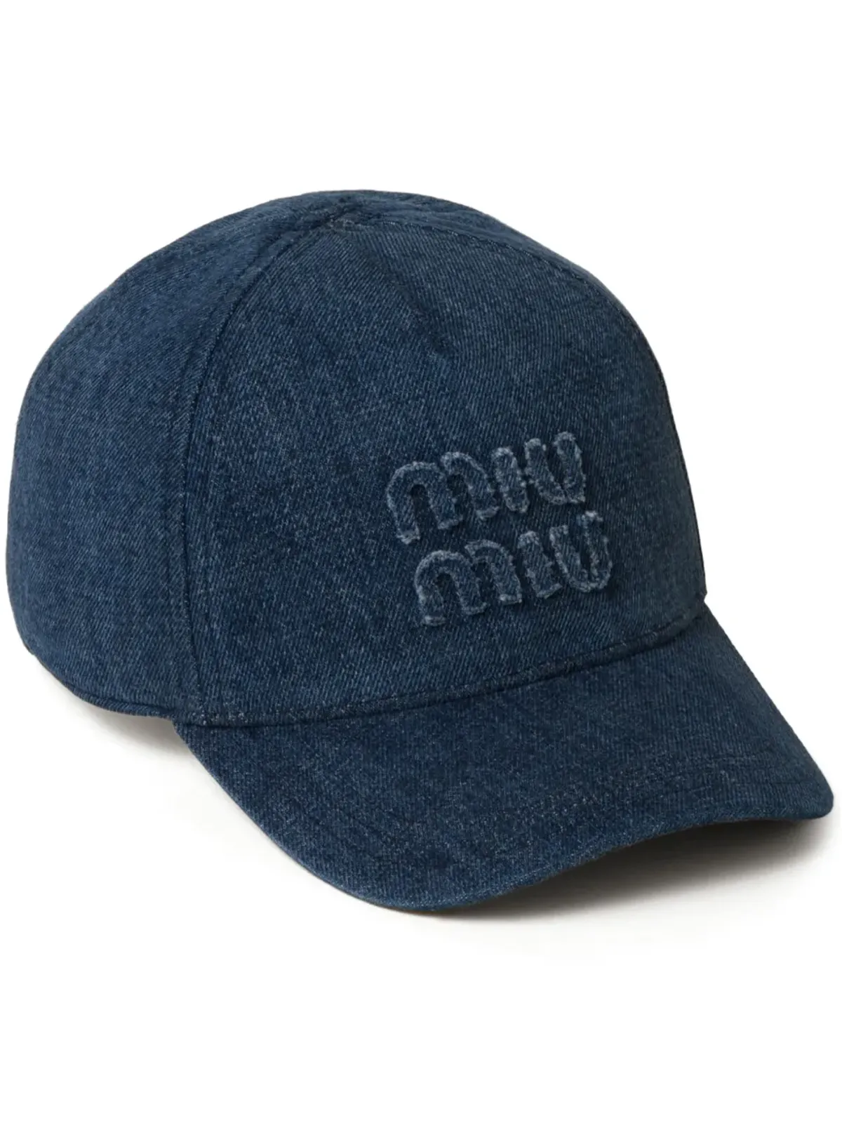 Miu Miu ロゴ刺繍デニムキャップ - 画像1