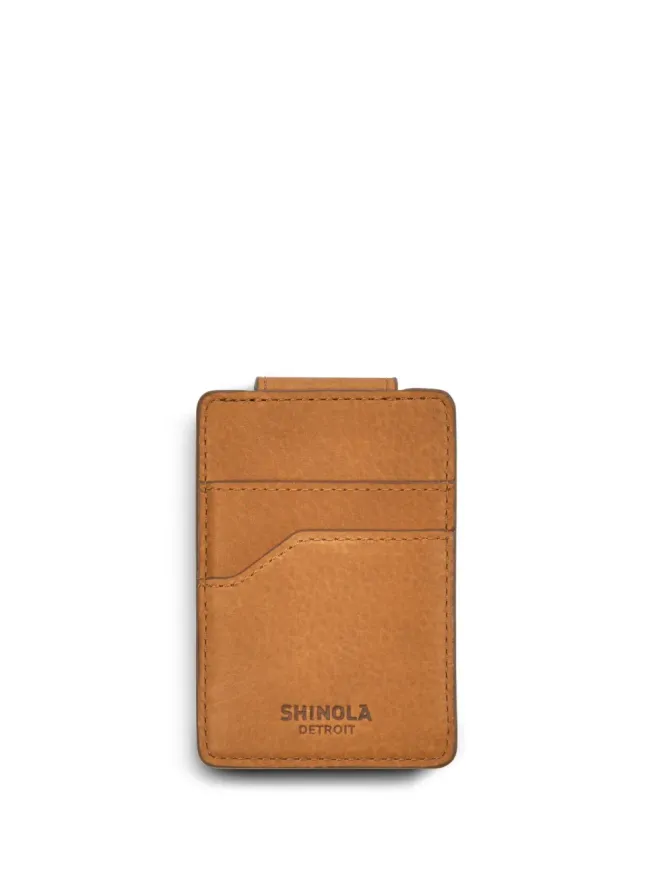 Shinola Shinola グレインドレザー磁気マネークリップカードホルダー - ブラウンの商品画像