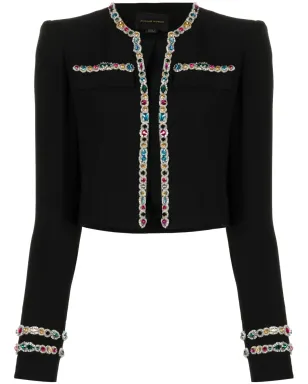 Zuhair Murad クリスタル装飾カディ クロップドジャケット - サムネイル1