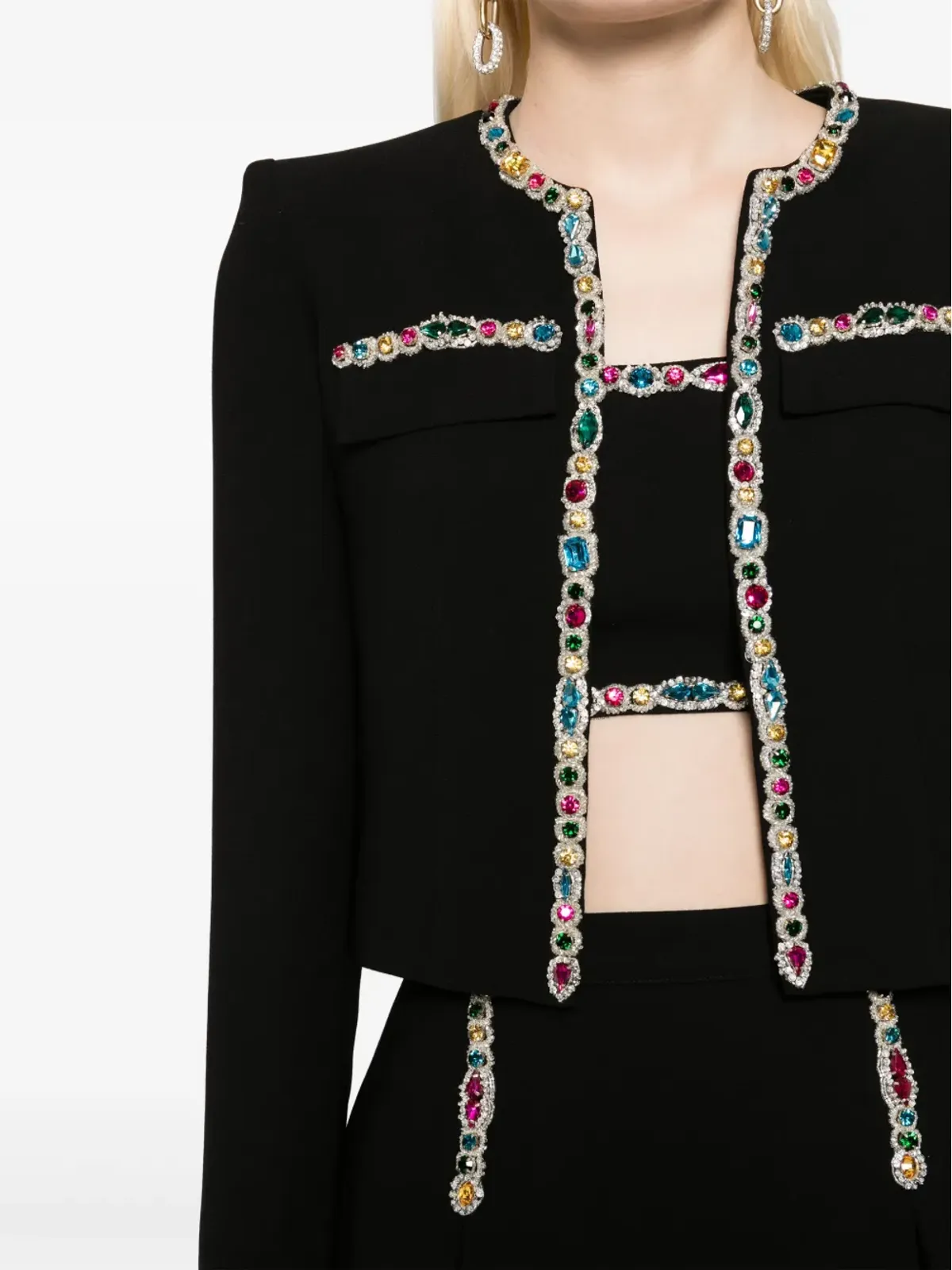 Zuhair Murad クリスタル装飾カディ クロップドジャケット - 画像5
