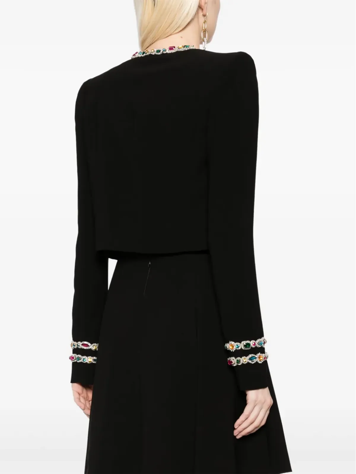 Zuhair Murad クリスタル装飾カディ クロップドジャケット - 画像4