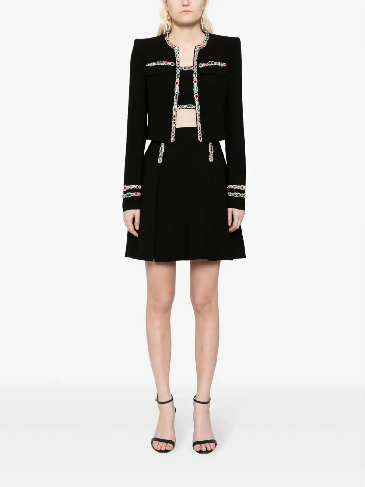 Zuhair Murad クリスタル付きカディー ブラトップ - ブラック - 画像2