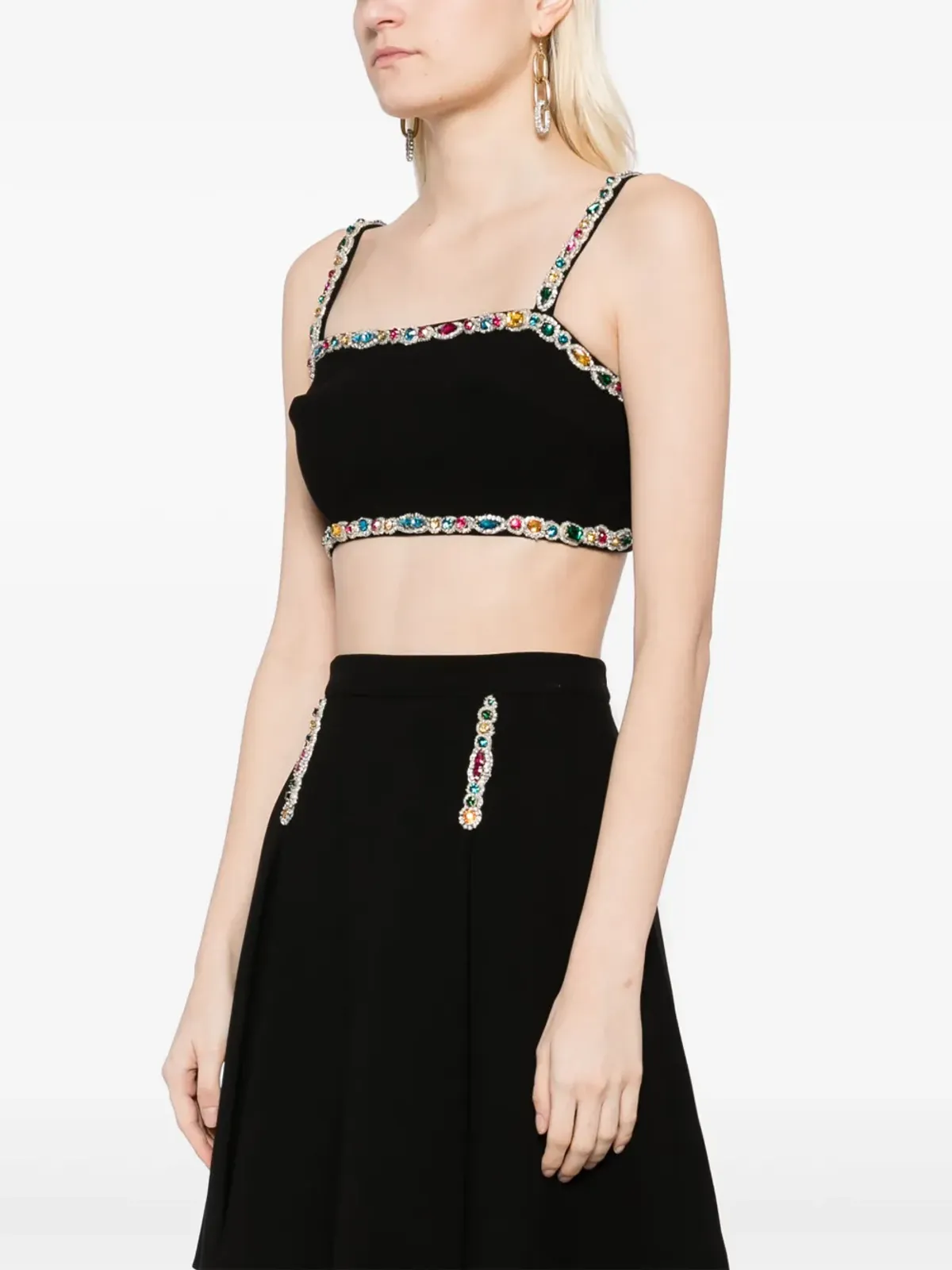 Zuhair Murad クリスタル付きカディー ブラトップ - ブラック - 画像3