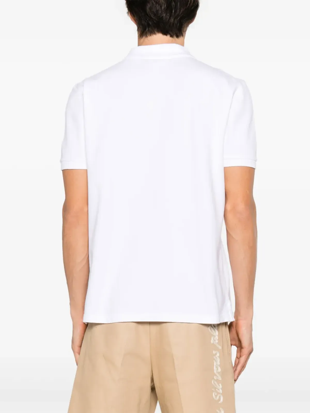 Maison Kitsuné フォックスパッチ ピケ ポロシャツ ホワイト - 画像4
