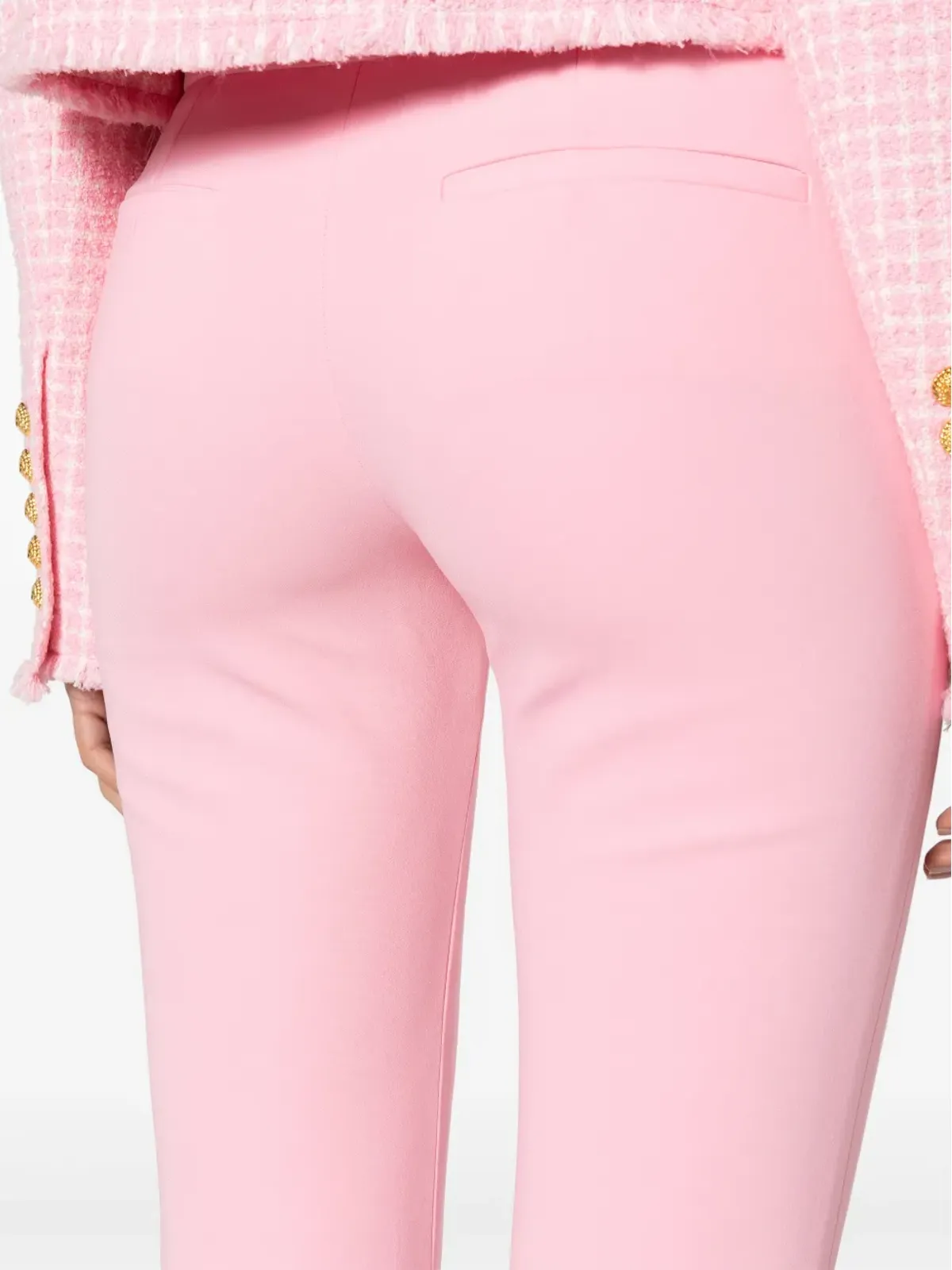 Balmain クレープ素材のフレアパンツ ピンク - 画像5