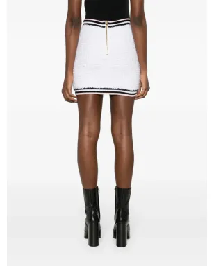 Balmain Maze モノグラムジャカード織 ミニスカート - ホワイト - サムネイル4