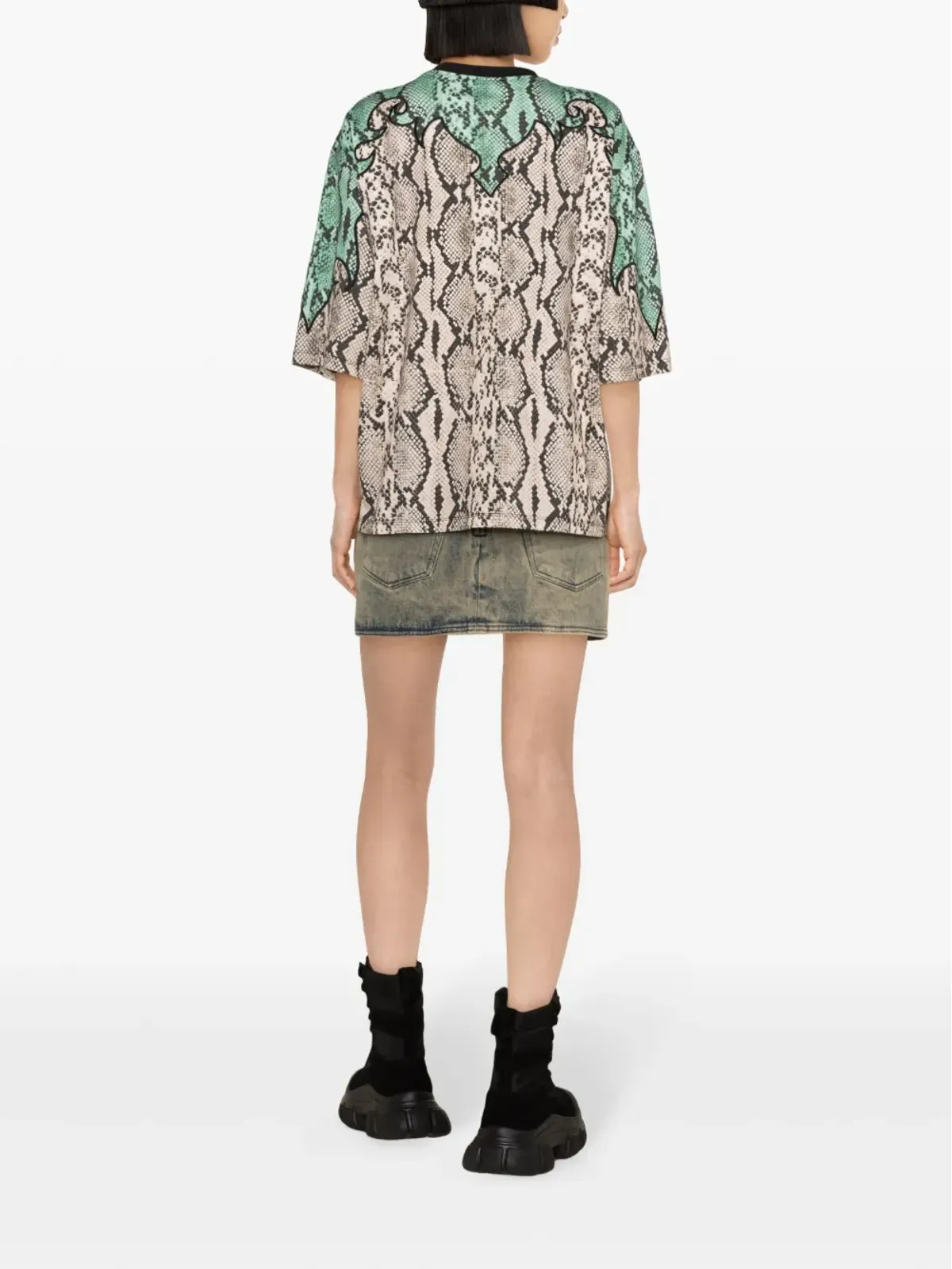 Balmain パイソン柄プリントのオーガニックコットンTシャツ - レッド - 画像4