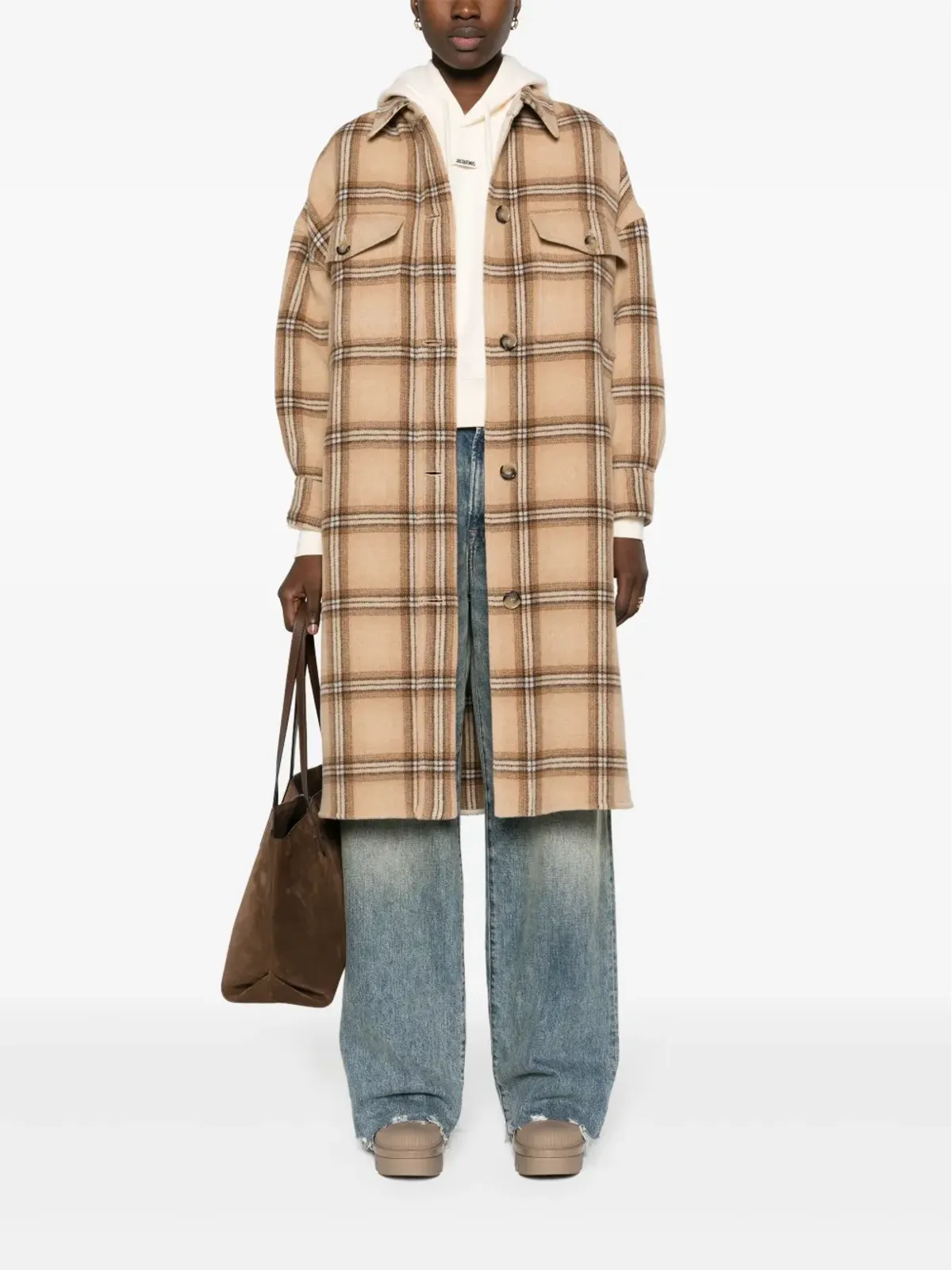 ISABEL MARANT Fontizia チェック柄ミディコート - Neutrals - 画像2
