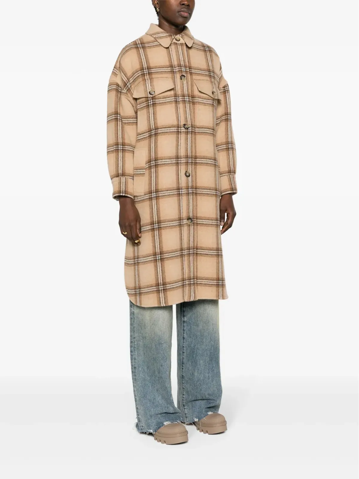 ISABEL MARANT Fontizia チェック柄ミディコート - Neutrals - 画像3