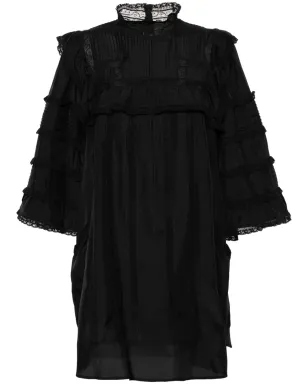 ISABEL MARANT ザカエ ピンタック シルクドレス - ブラック - サムネイル1