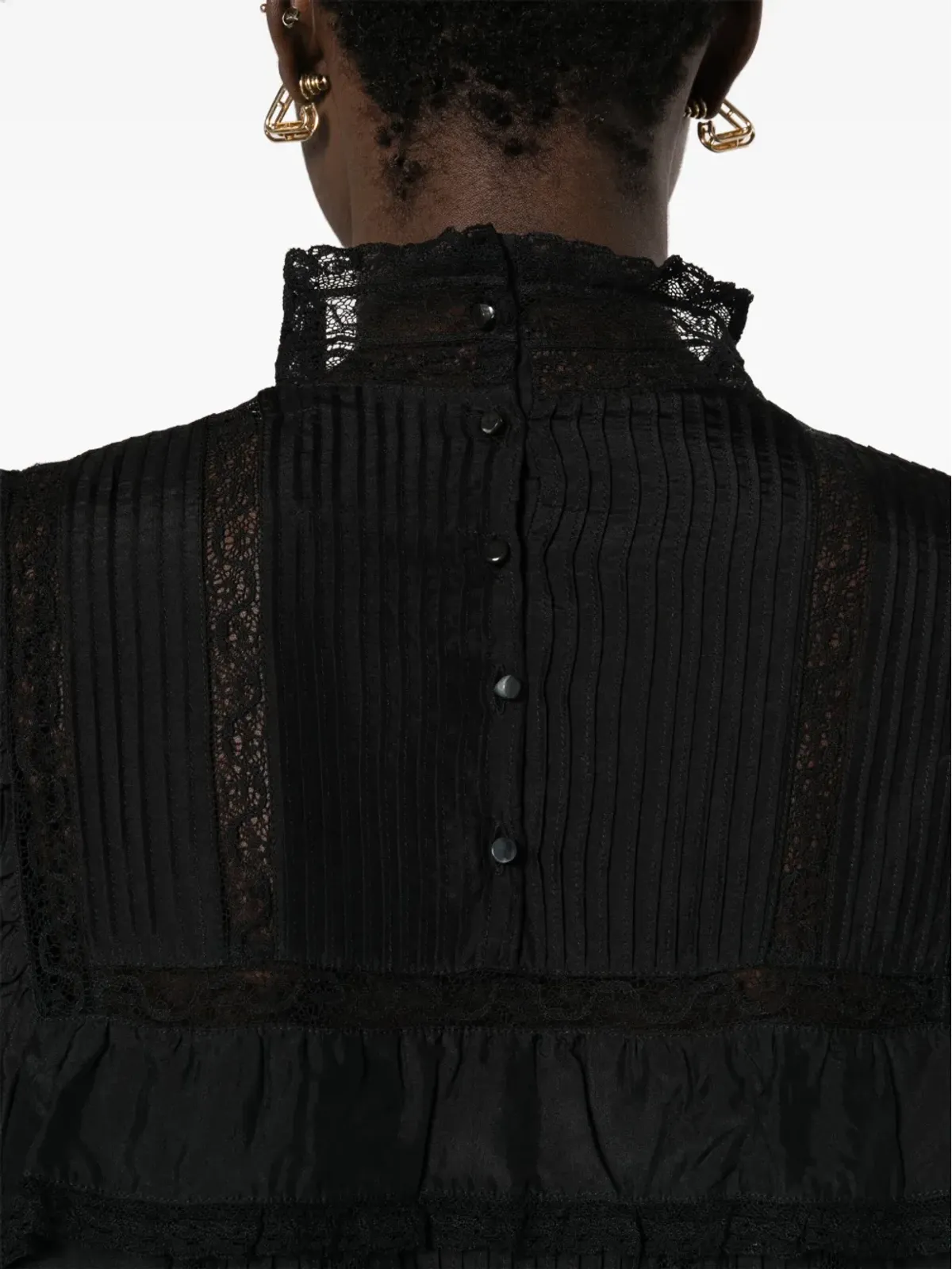 ISABEL MARANT ザカエ ピンタック シルクドレス - ブラック - 画像5