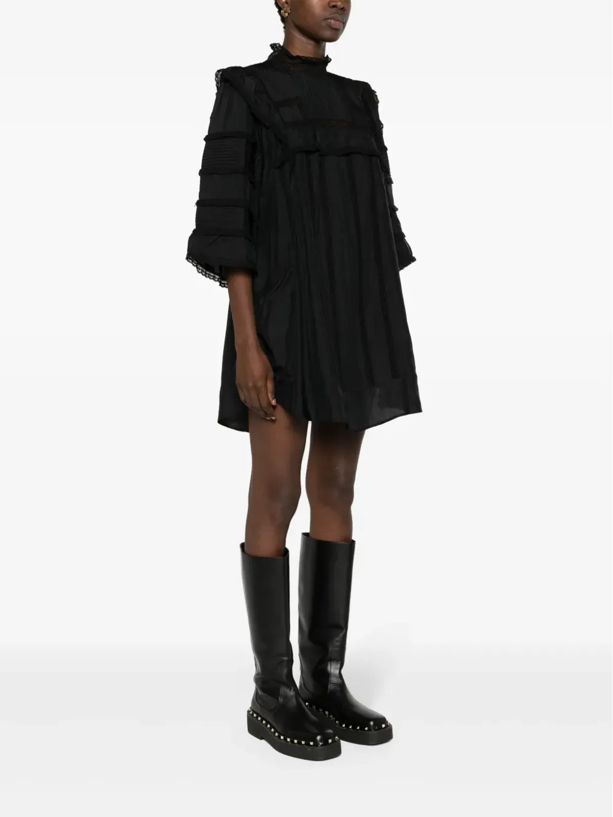 ISABEL MARANT ザカエ ピンタック シルクドレス - ブラック - 画像3
