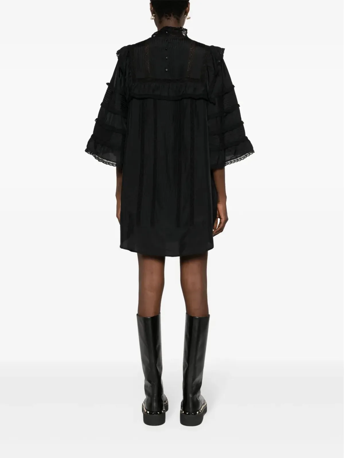 ISABEL MARANT ザカエ ピンタック シルクドレス - ブラック - 画像4