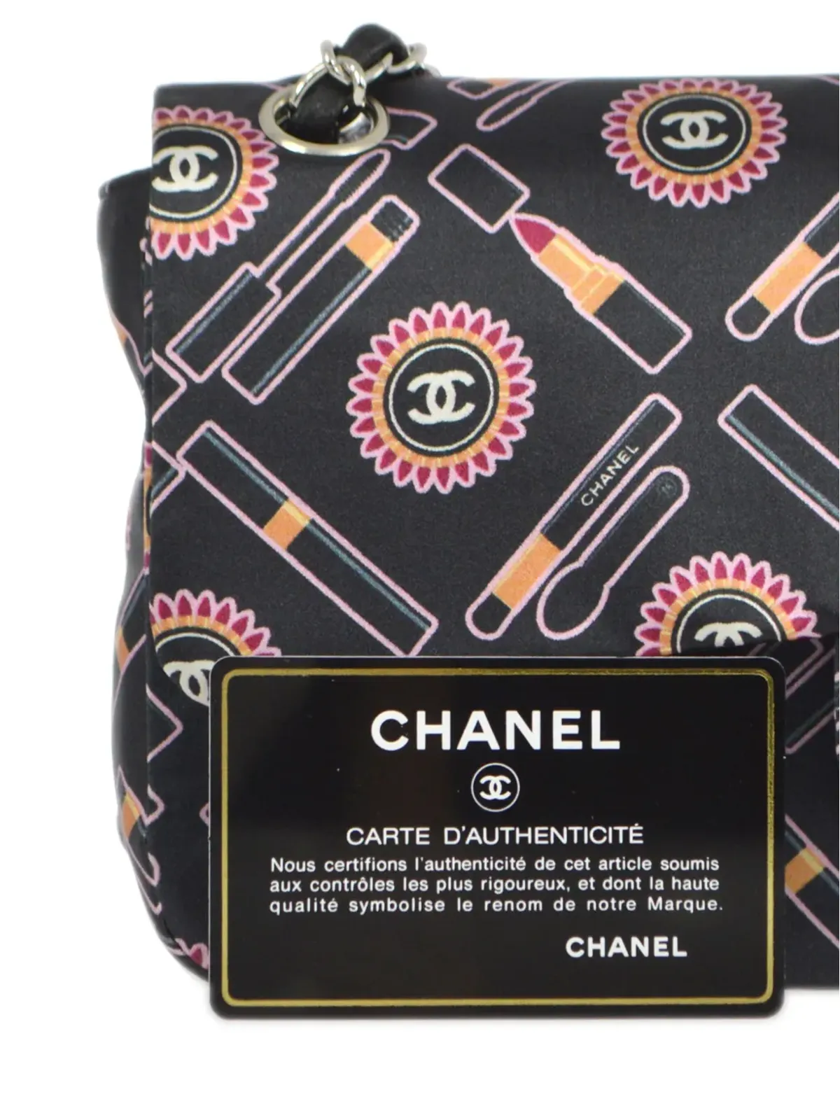 CHANEL ビンテージ Lipstick クラシック フラップ ショルダーバッグ - ブラック - 画像5
