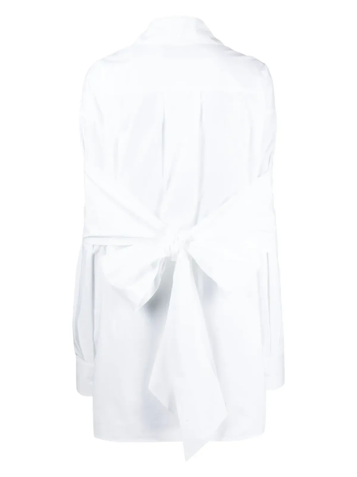 Kimhekim rear-tie cotton shirt dress - White - 画像2