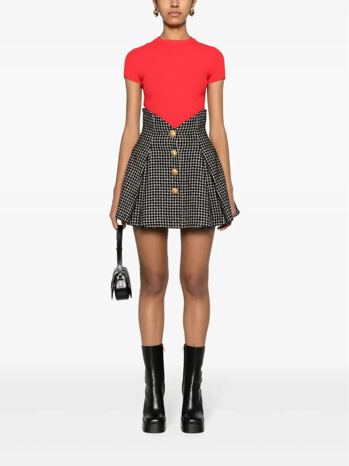 Balmain ツイード チューリップ ミニスカート - ブラック - 画像2