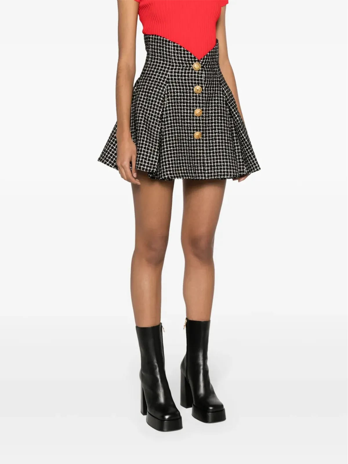 Balmain ツイード チューリップ ミニスカート - ブラック - 画像3