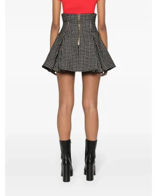 Balmain ツイード チューリップ ミニスカート - ブラック - サムネイル4