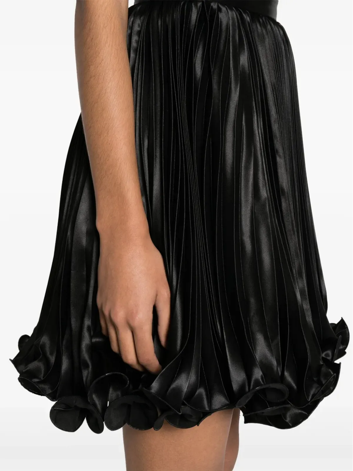 Balmain プリーツサテン ミニスカート - ブラック - 画像5