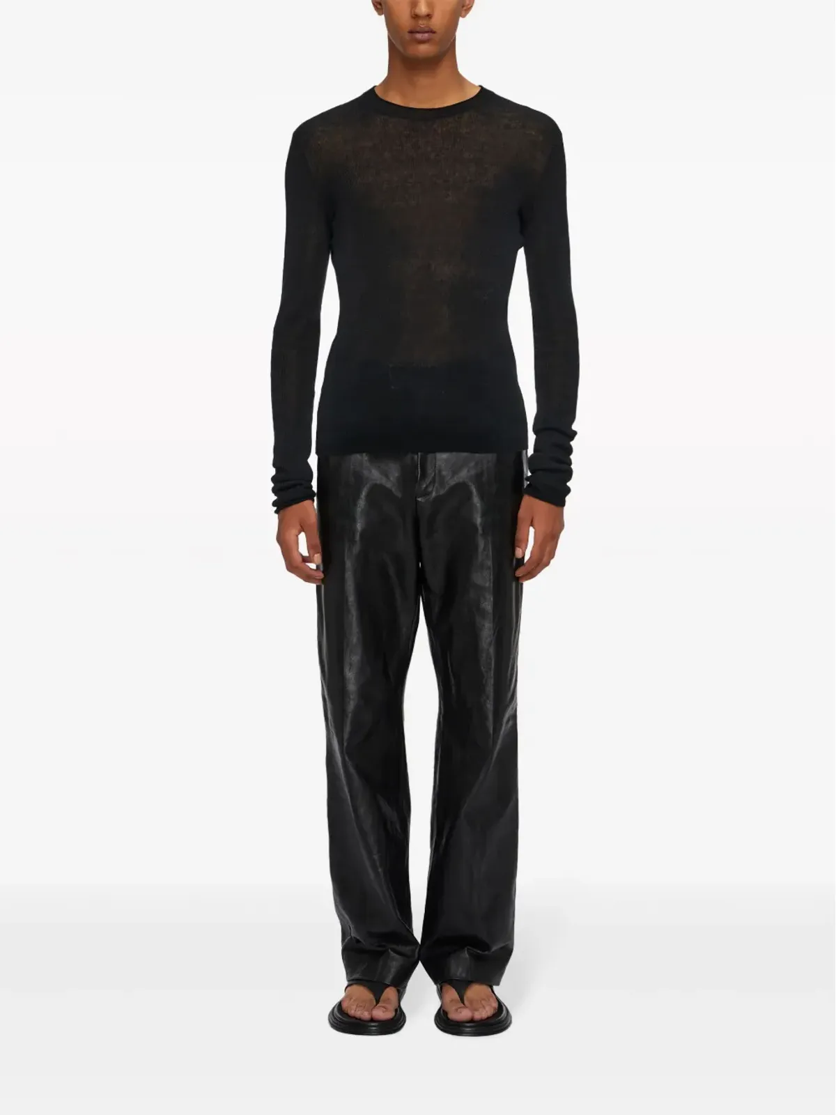 Ferragamo リブニットリネン ジャンパー - ブラック - 画像2