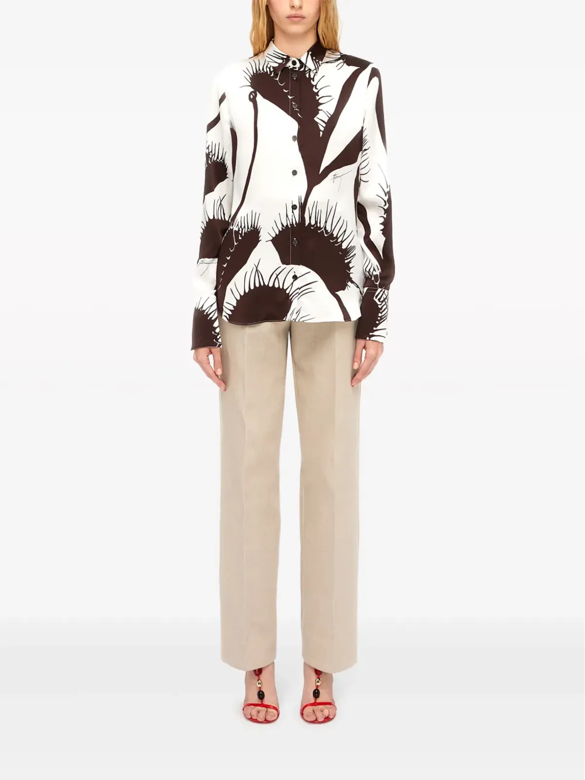 Ferragamo ヴィーナス柄シルクシャツ - 画像2