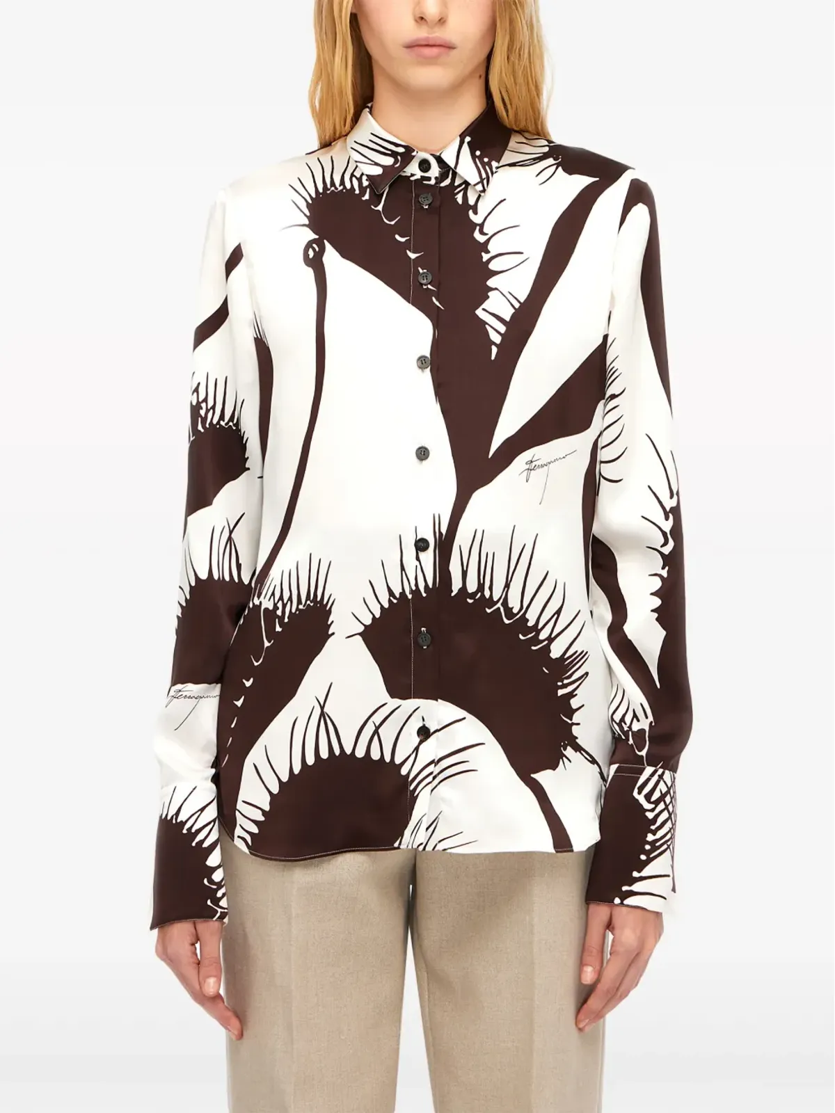 Ferragamo ヴィーナス柄シルクシャツ - 画像3