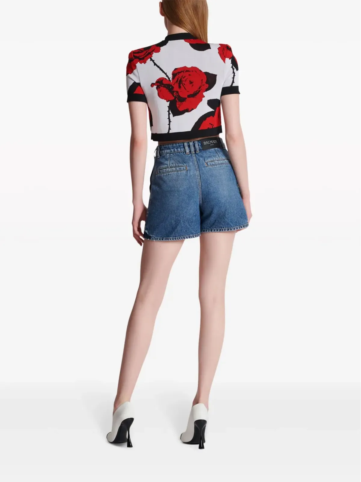 Balmain フローラルジャカード クロップドカーディガン - 画像5