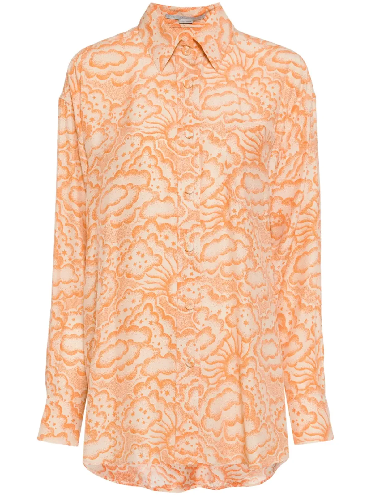 Stella McCartney クラウドプリント シルクシャツ オレンジ - 画像1