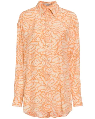 Stella McCartney クラウドプリント シルクシャツ オレンジ - サムネイル1