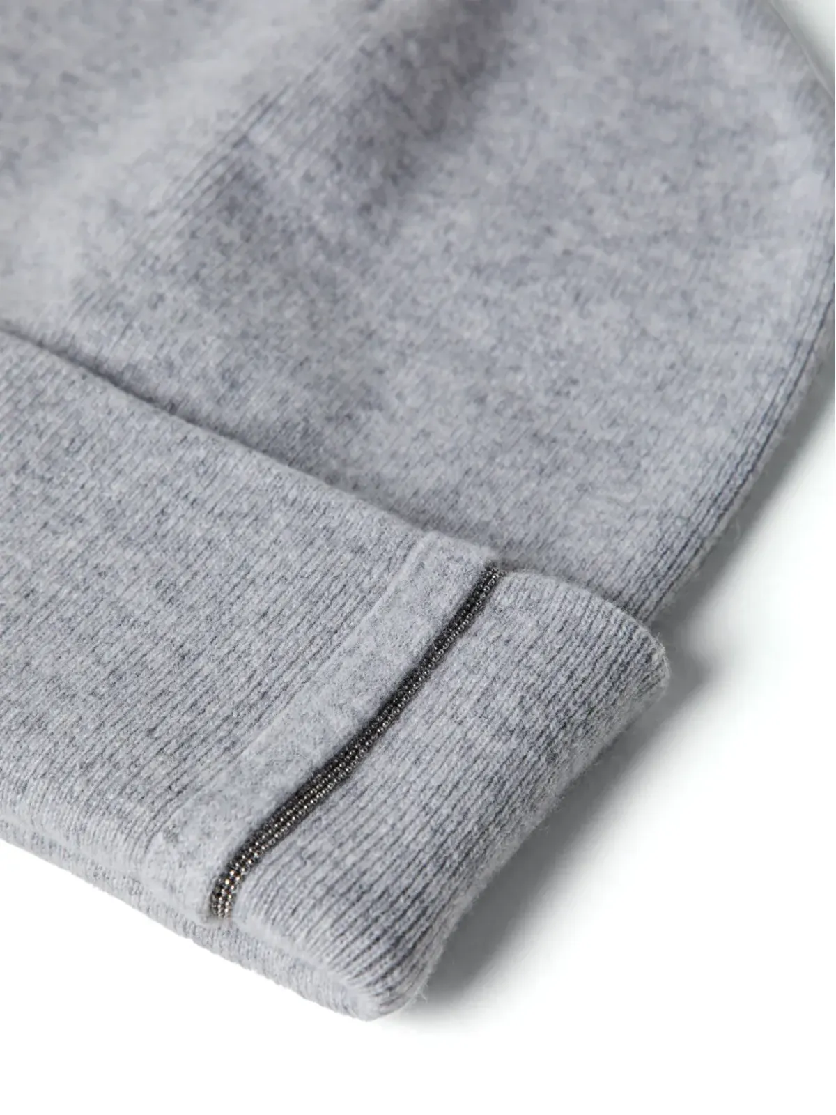 Brunello Cucinelli ビーズ装飾ウールビーニー - グレー - 画像2