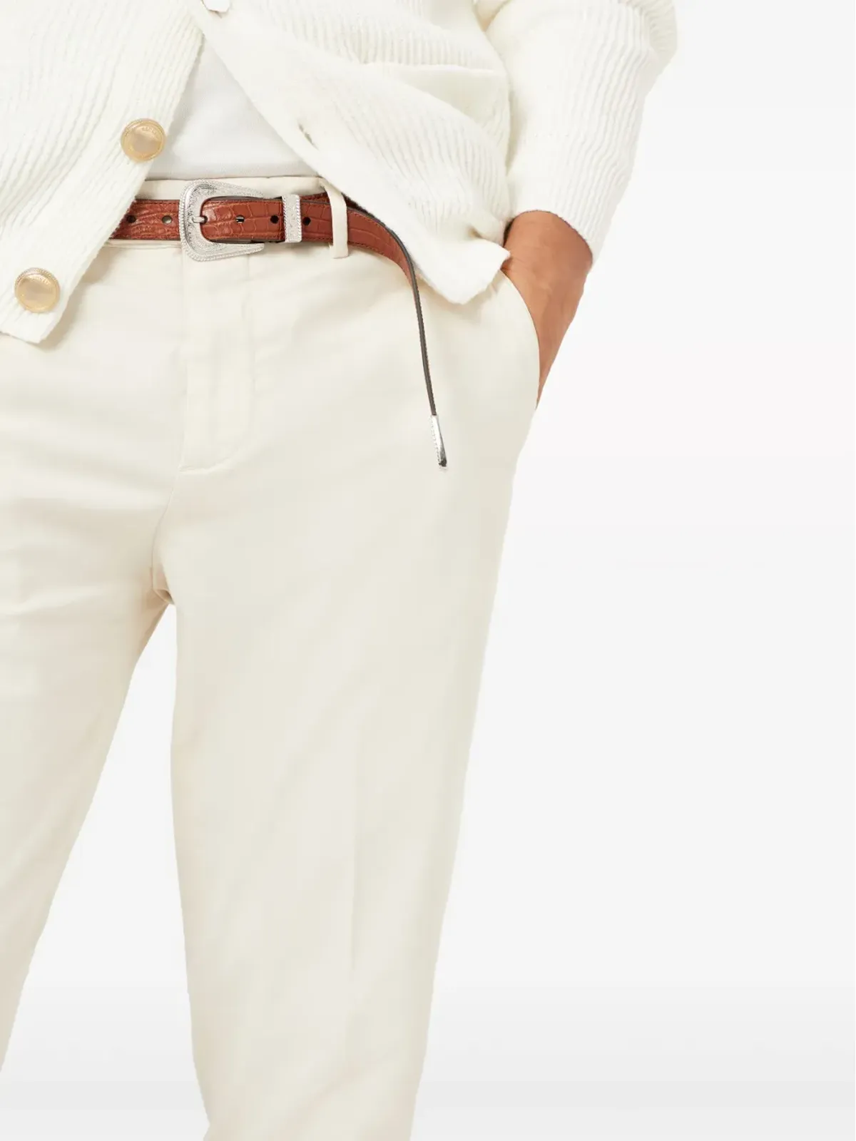Brunello Cucinelli クラシコ スリムフィット チノパンツ - ホワイト - 画像5