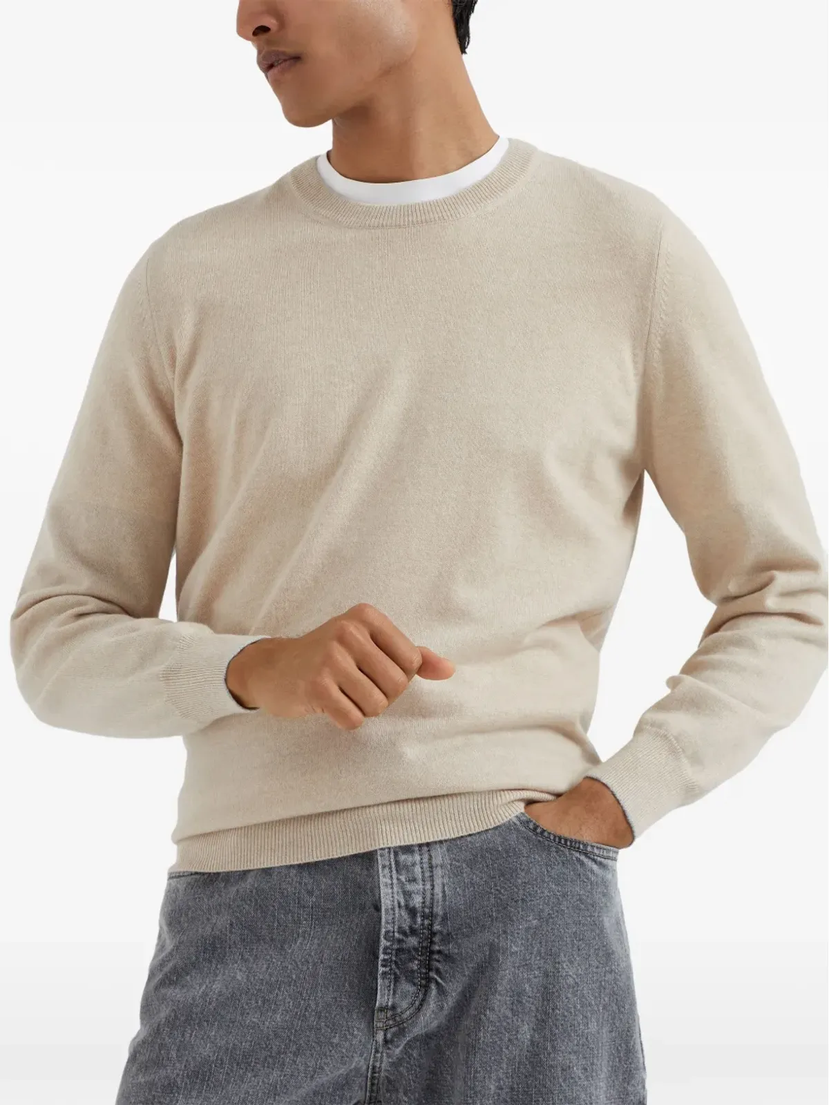 Brunello Cucinelli カシミヤフィットジャンパー - ニュートラル系 - 画像3