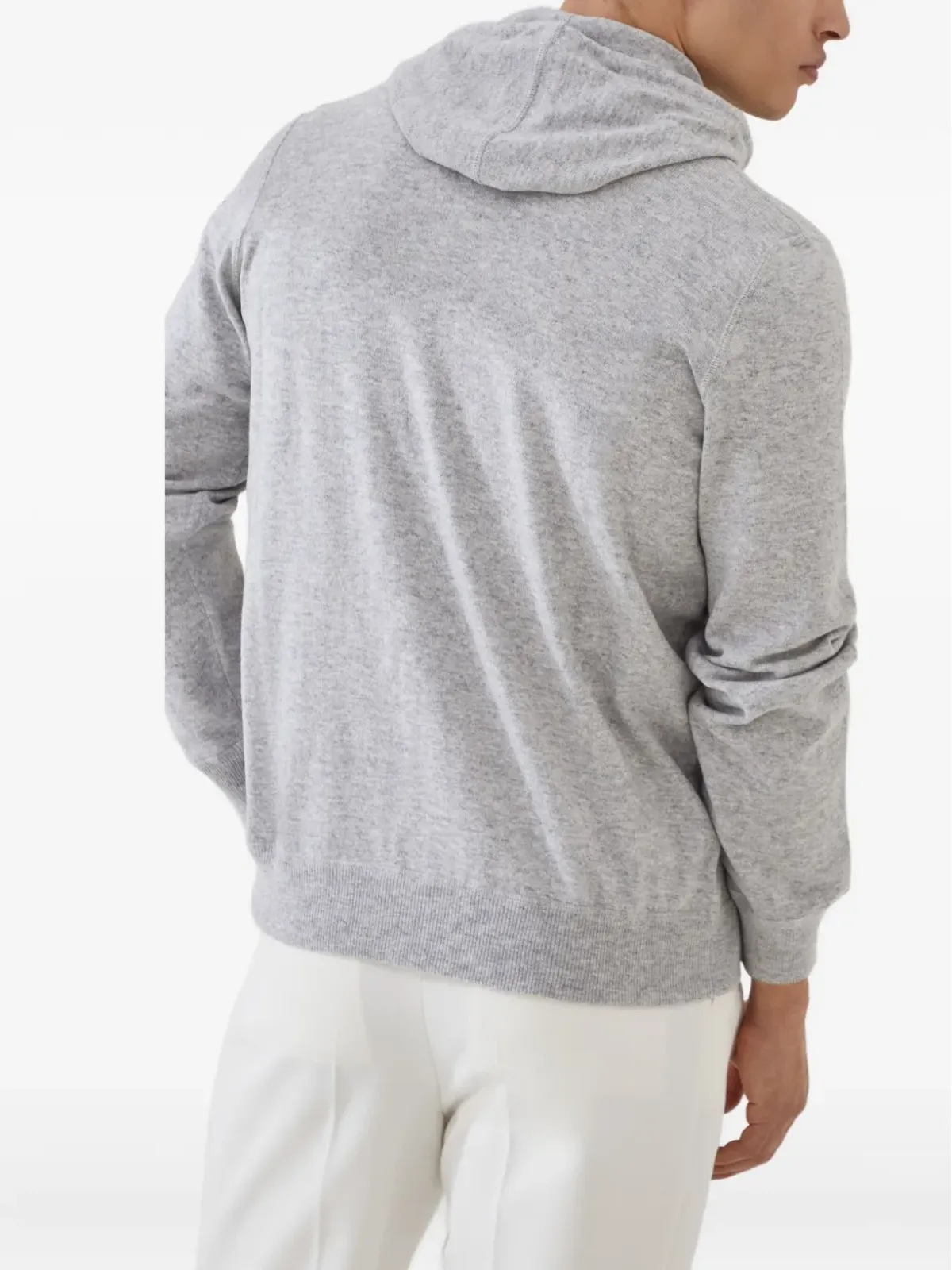 Brunello Cucinelli フロントジップ カシミア パーカー グレー - 画像5