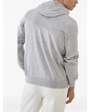 Brunello Cucinelli フロントジップ カシミア パーカー グレー - サムネイル5